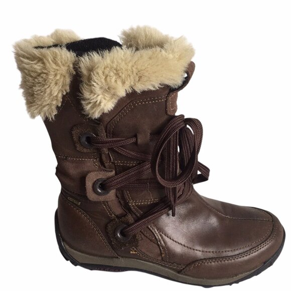 Merrell Nikita Winter Boots Womens 6 Brown Leather Primaloft Waterproof Hiking - Picture 1 of 13